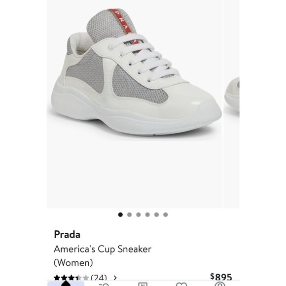 Prada Americas Cup Sneakers Women Bianco Argento Patent Leather Sneakers Size 40 - Picture 12 of 13